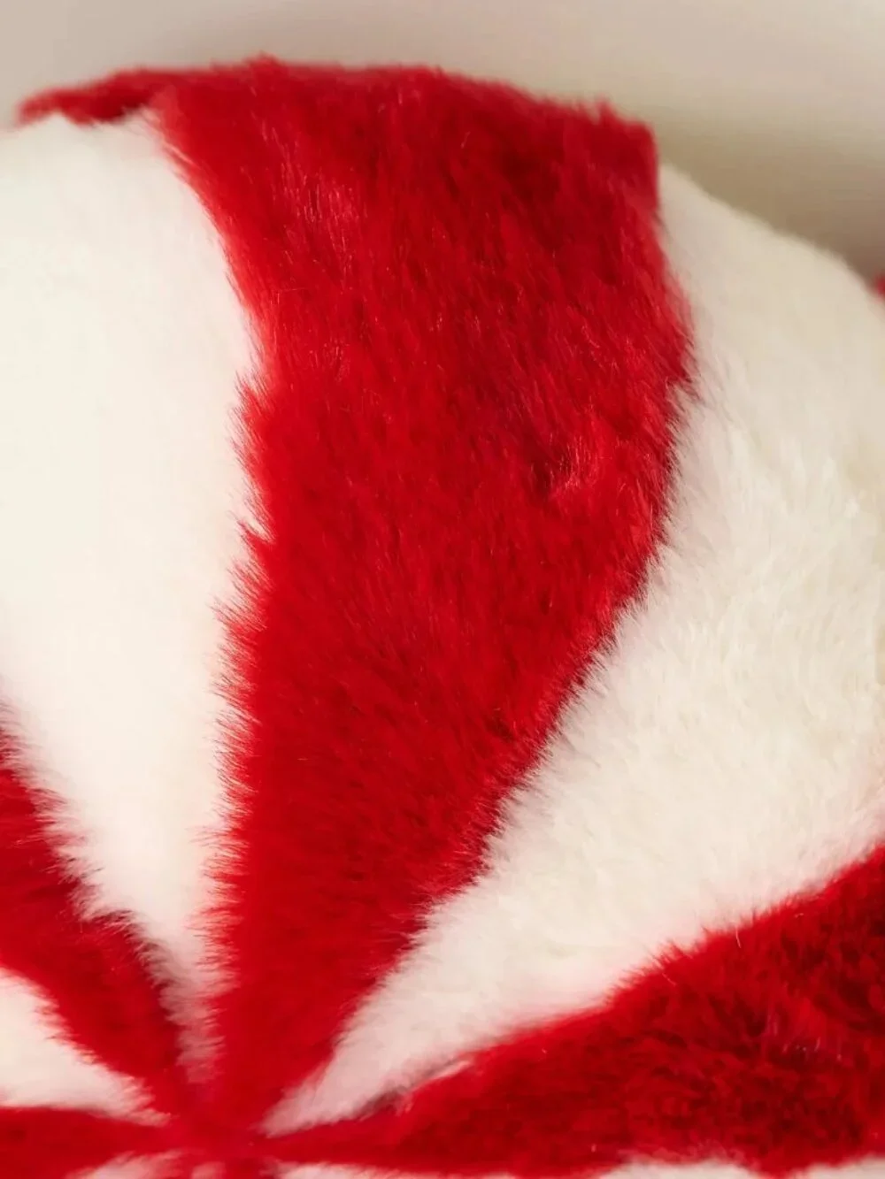 Anthropologie Peppermint Faux Fur Pillow, Red